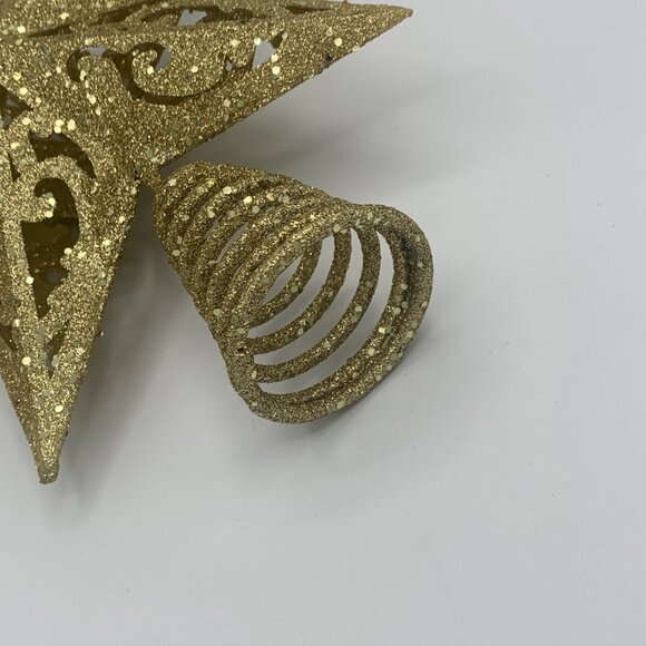 Kurt Adler Unlit Gold Glittered 5-Point Star Christmas Treetop, 8" - Picture 8 of 8